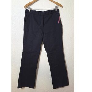 Navy Youth Skinny Bootcut Pants Stretch Mid Rise Preppy Schoolcore Uniform Chic